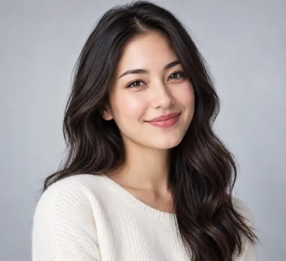 Polished studio headshot against a soft light-gray background