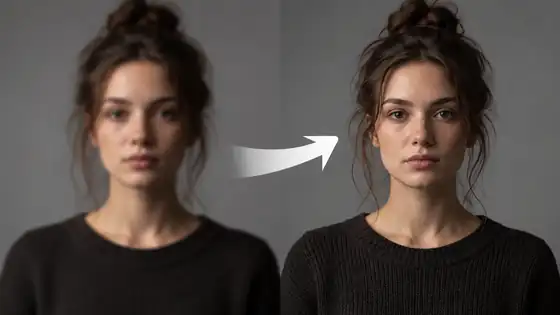 Soft portrait compared with its sharper enhanced version