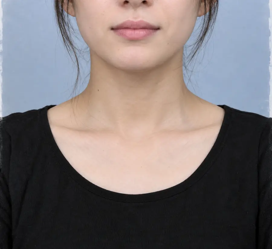 Portrait before a conservative passport photo cleanup